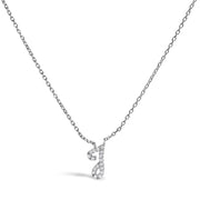 Bids.com 10K White Gold Diamond Accent "A" Initial Script Style Pendant Necklace Necklaces