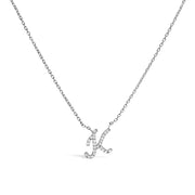 Bids.com 10K White Gold Diamond Accent "A" Initial Script Style Pendant Necklace Necklaces