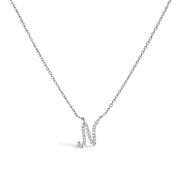 Bids.com 10K White Gold Diamond Accent "A" Initial Script Style Pendant Necklace Necklaces