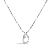 Bids.com 10K White Gold Diamond Accent "A" Initial Script Style Pendant Necklace Necklaces