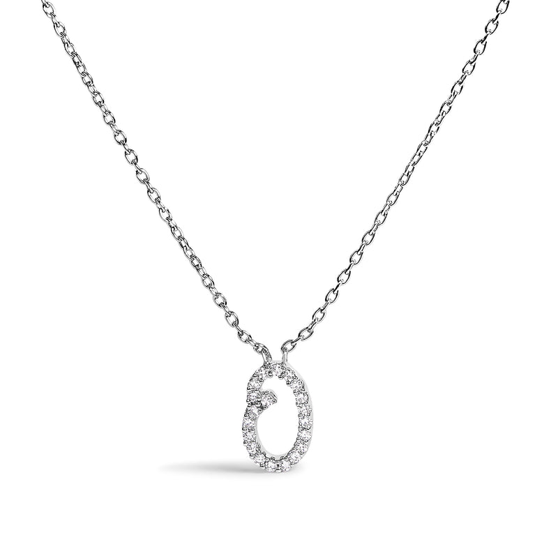 Bids.com 10K White Gold Diamond Accent "A" Initial Script Style Pendant Necklace Necklaces