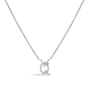 Bids.com 10K White Gold Diamond Accent "A" Initial Script Style Pendant Necklace Necklaces