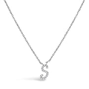 Bids.com 10K White Gold Diamond Accent "A" Initial Script Style Pendant Necklace Necklaces