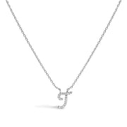 Bids.com 10K White Gold Diamond Accent "A" Initial Script Style Pendant Necklace Necklaces