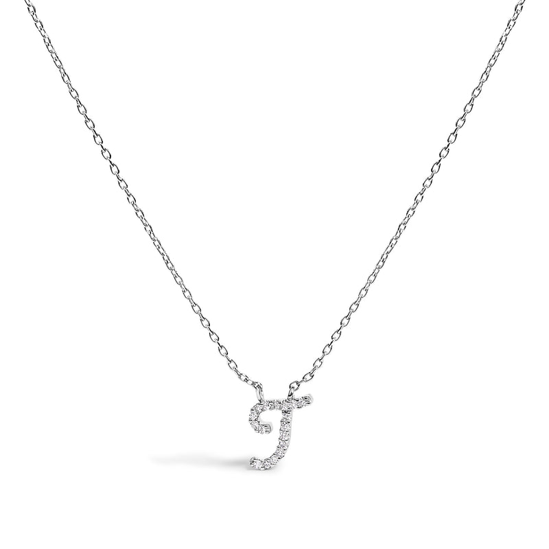 Bids.com 10K White Gold Diamond Accent "A" Initial Script Style Pendant Necklace Necklaces