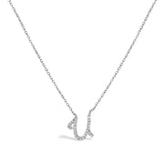 Bids.com 10K White Gold Diamond Accent "A" Initial Script Style Pendant Necklace Necklaces