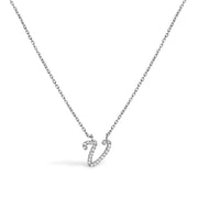 Bids.com 10K White Gold Diamond Accent "A" Initial Script Style Pendant Necklace Necklaces