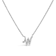 Bids.com 10K White Gold Diamond Accent "A" Initial Script Style Pendant Necklace Necklaces
