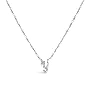 Bids.com 10K White Gold Diamond Accent "A" Initial Script Style Pendant Necklace Necklaces