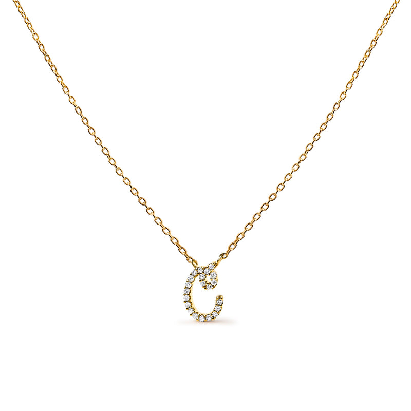 Bids.com 10K White Gold Diamond Accent "A" Initial Script Style Pendant Necklace Necklaces