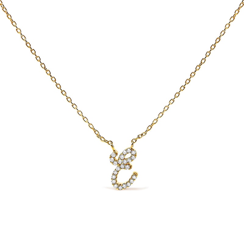 Bids.com 10K White Gold Diamond Accent "A" Initial Script Style Pendant Necklace Necklaces