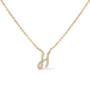 Bids.com 10K White Gold Diamond Accent "A" Initial Script Style Pendant Necklace Necklaces