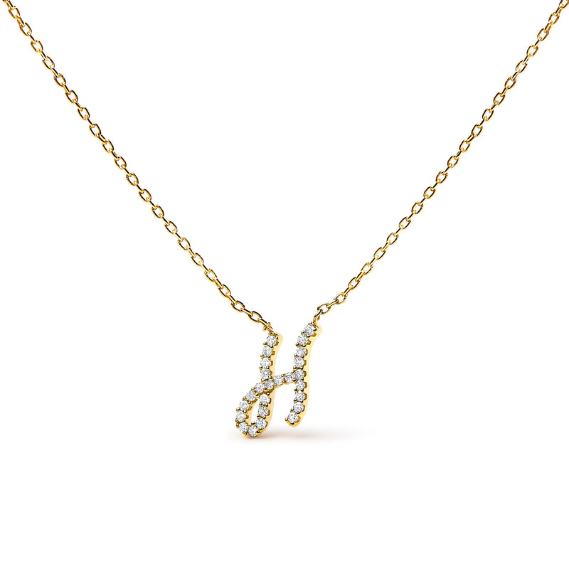Bids.com 10K White Gold Diamond Accent "A" Initial Script Style Pendant Necklace Necklaces