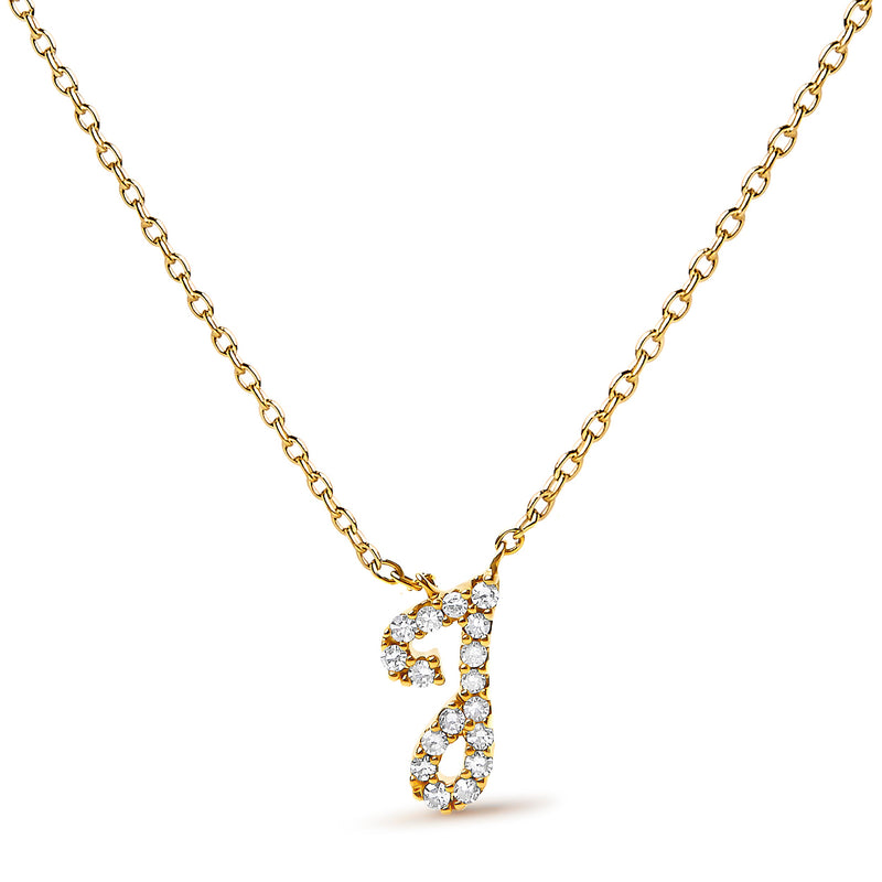 Bids.com 10K White Gold Diamond Accent "A" Initial Script Style Pendant Necklace Necklaces