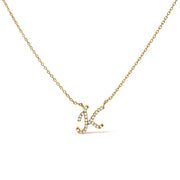 Bids.com 10K White Gold Diamond Accent "A" Initial Script Style Pendant Necklace Necklaces