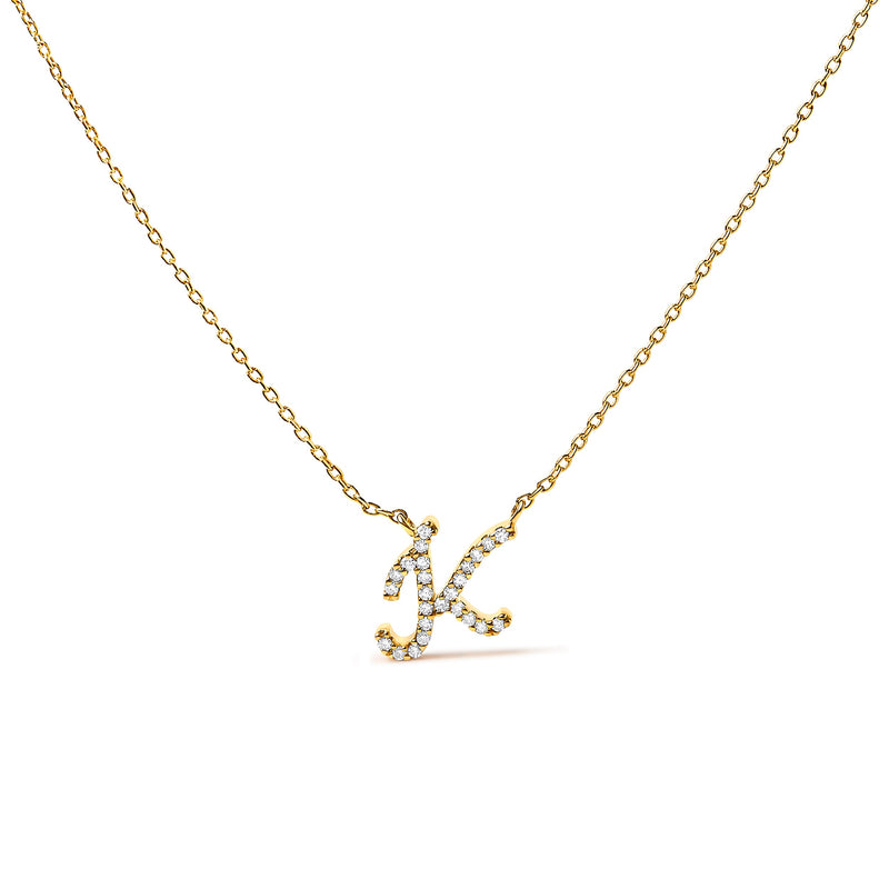 Bids.com 10K White Gold Diamond Accent "A" Initial Script Style Pendant Necklace Necklaces