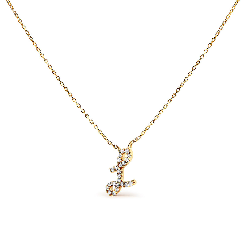 Bids.com 10K White Gold Diamond Accent "A" Initial Script Style Pendant Necklace Necklaces