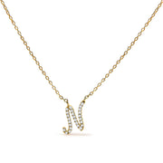 Bids.com 10K White Gold Diamond Accent "A" Initial Script Style Pendant Necklace Necklaces