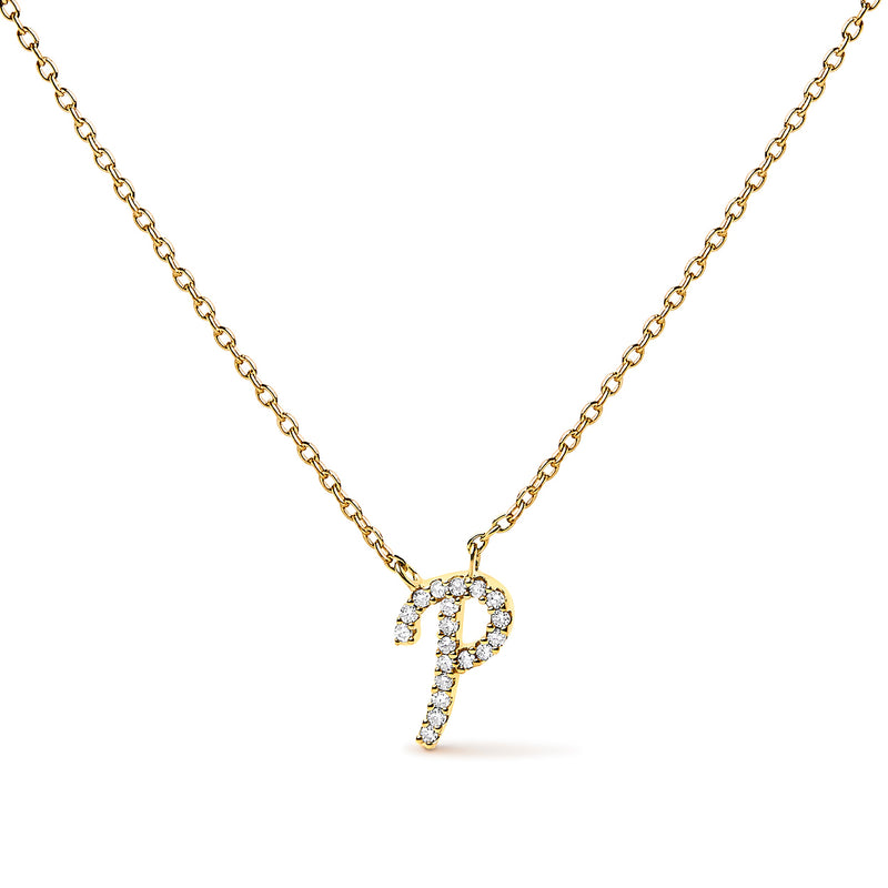 Bids.com 10K White Gold Diamond Accent "A" Initial Script Style Pendant Necklace Necklaces