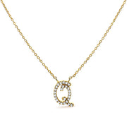 Bids.com 10K White Gold Diamond Accent "A" Initial Script Style Pendant Necklace Necklaces