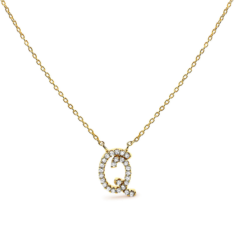 Bids.com 10K White Gold Diamond Accent "A" Initial Script Style Pendant Necklace Necklaces