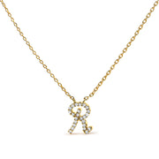 Bids.com 10K White Gold Diamond Accent "A" Initial Script Style Pendant Necklace Necklaces