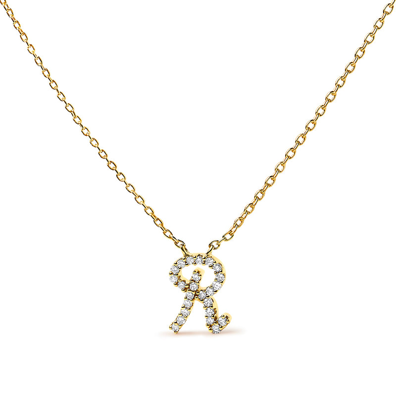 Bids.com 10K White Gold Diamond Accent "A" Initial Script Style Pendant Necklace Necklaces
