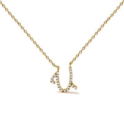 Bids.com 10K White Gold Diamond Accent "A" Initial Script Style Pendant Necklace Necklaces