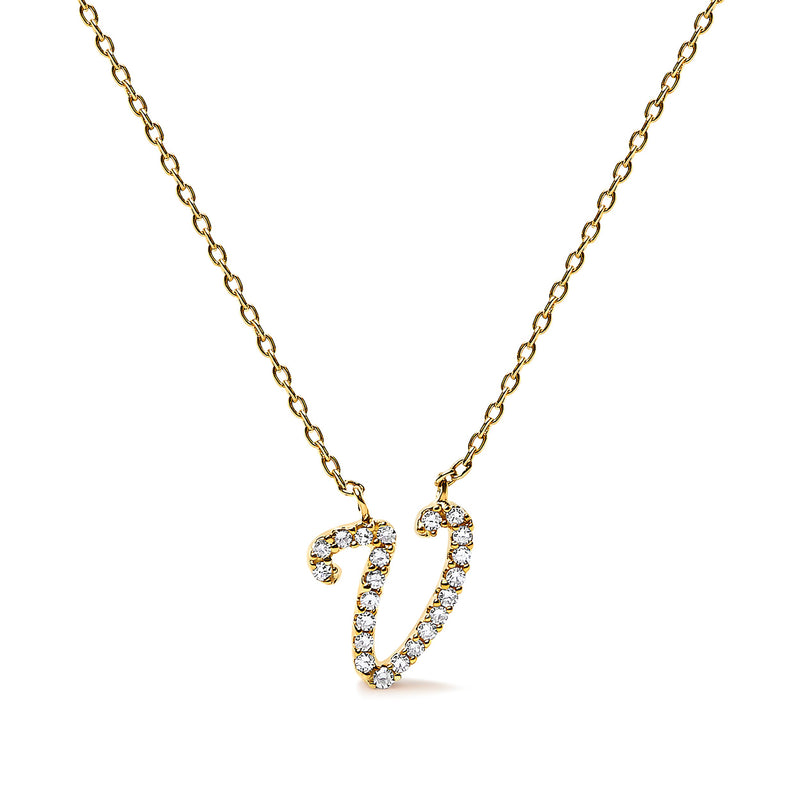 Bids.com 10K White Gold Diamond Accent "A" Initial Script Style Pendant Necklace Necklaces