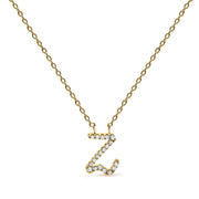 Bids.com 10K White Gold Diamond Accent "A" Initial Script Style Pendant Necklace Necklaces