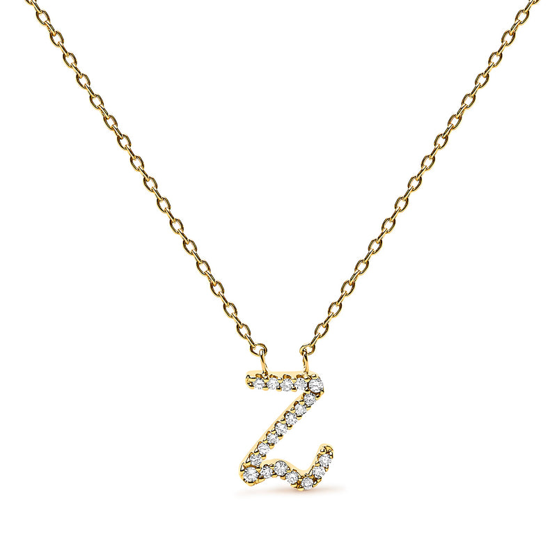 Bids.com 10K White Gold Diamond Accent "A" Initial Script Style Pendant Necklace Necklaces