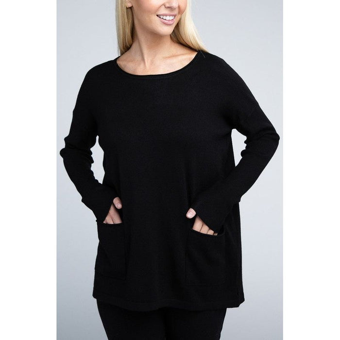 Viscose Front Pockets Sweater