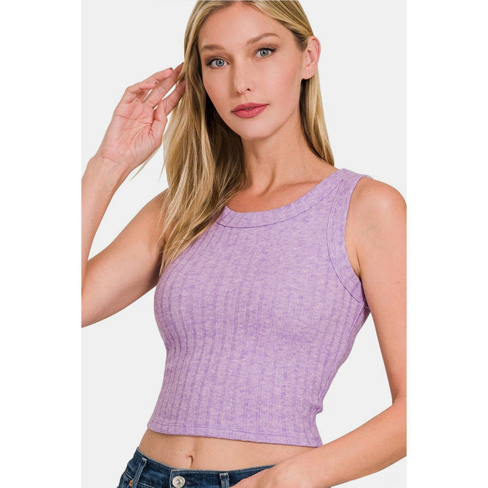 Zenana Ribbed Cropped Tank