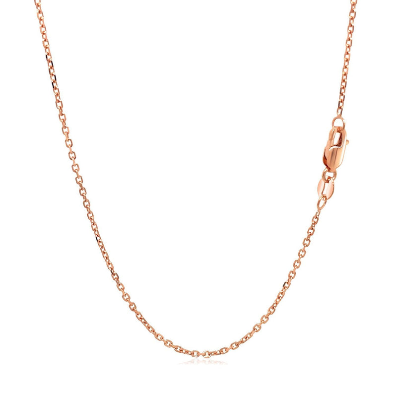 Bids.com 14k Rose Gold Diamond Cut Cable Link Chain 1.3mm Necklaces