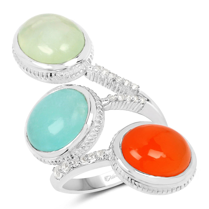 Bids.com 9.50 Carat Genuine Multi Stone .925 Sterling Silver Ring Rings