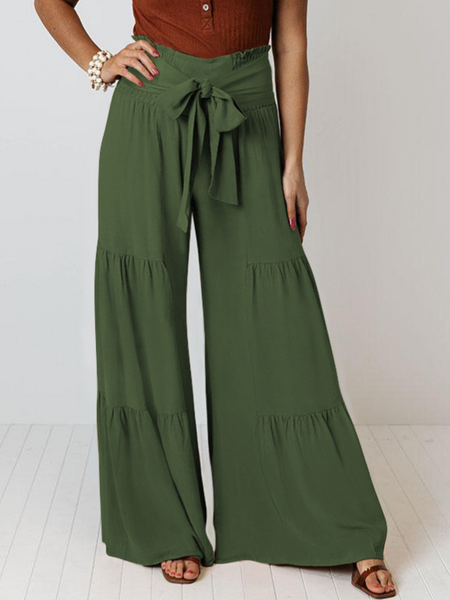 Wide Leg A Line Tie Waist Pants HE8WKV4UYK