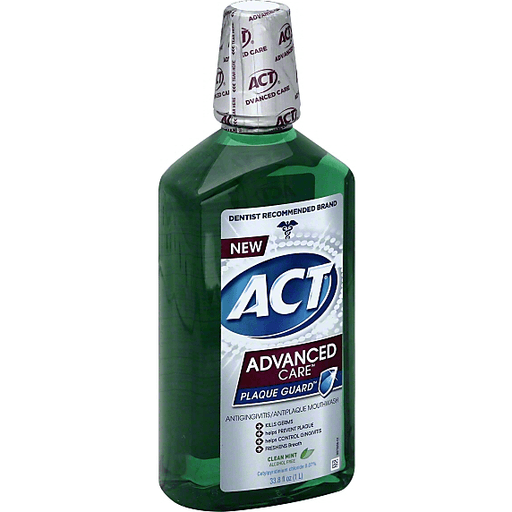 ACT ACT Advanced Care Plaque Guard Clean Mint Mouthwash - 33.8 Oz Mouthwash White Smoke