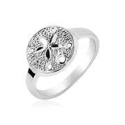 Bids.com Sterling Silver Textured Sand Dollar Ring Rings