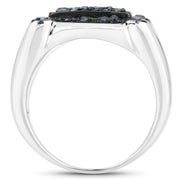 Bids.com 0.81 Carat Genuine Blue Diamond .925 Sterling Silver Ring Rings