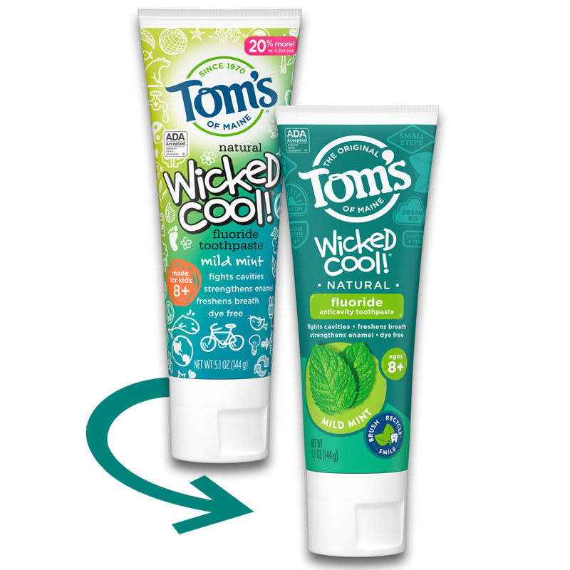 Tom's of Maine Tom's of Maine Wicked Cool! Fluoride Natural Toothpaste For Kids Mild Mint Toothpaste