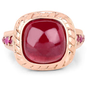 Bids.com 9.14 Carat Glass Filled Ruby and Ruby .925 Sterling Silver Ring Rings