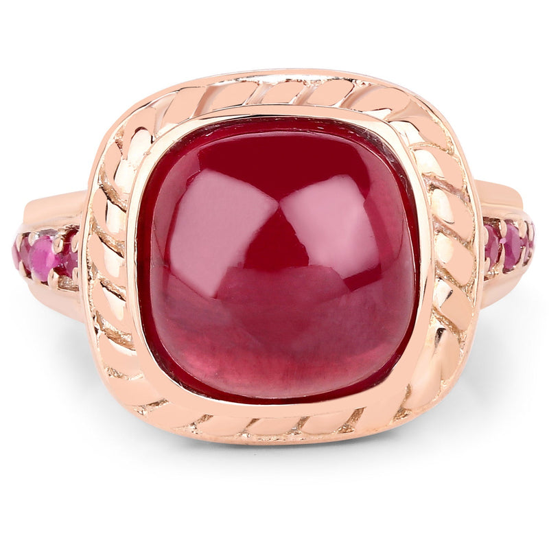 Bids.com 9.14 Carat Glass Filled Ruby and Ruby .925 Sterling Silver Ring Rings