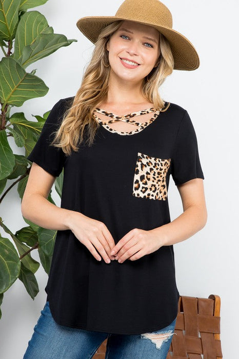 Animal Print Basic Top