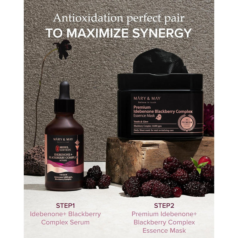 AsiaBeautyMall Mary & May Vegan Idebenone+ Blackberry Complex Serum Serum