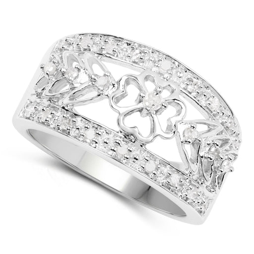 Bids.com 0.31 Carat Genuine White Diamond .925 Sterling Silver Ring Rings