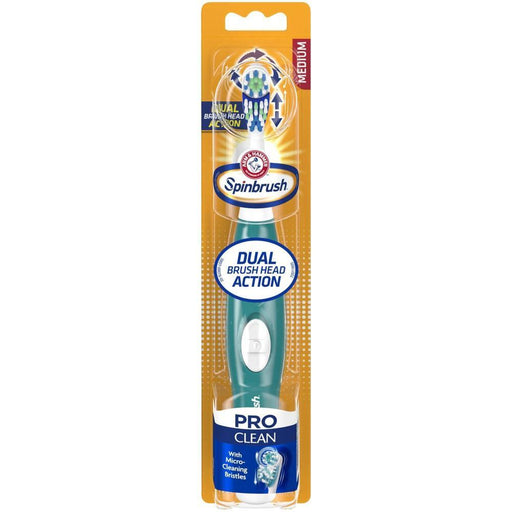 Spinbrush Spinbrush Arm & Hammer Pro Clean Battery Powered Toothbrush Medium Bristles Toothbrushes Goldenrod