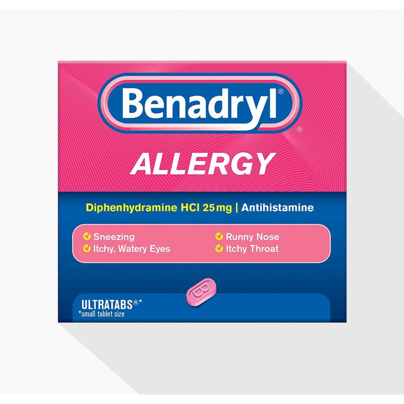 Benadryl Benadryl Ultratabs Antihistamine Allergy Relief Tablets, Diphenhydramine HCl 25mg, 24 Ct Health & Beauty