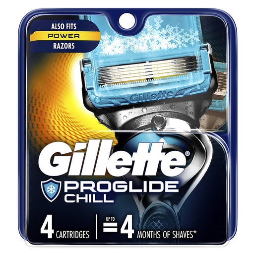 Gillette Gillette Fusion5 Pro Glide Chill Razor Blades For Men, 4 Blade Refills Razors & Razor Blades Black