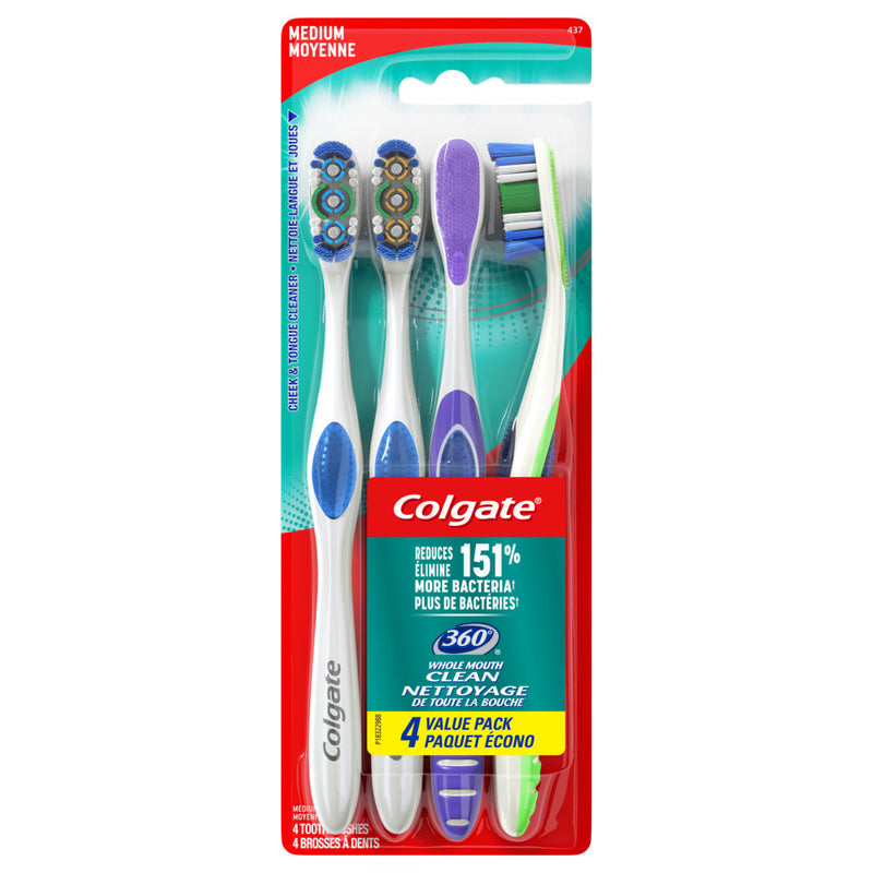 Colgate Colgate 360 Toothbrush Medium - 4pk Toothbrushes
