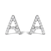 Bids.com 10K White Gold 1/10 Cttw Diamond Initial â€œAâ€ Stud Earring Earrings